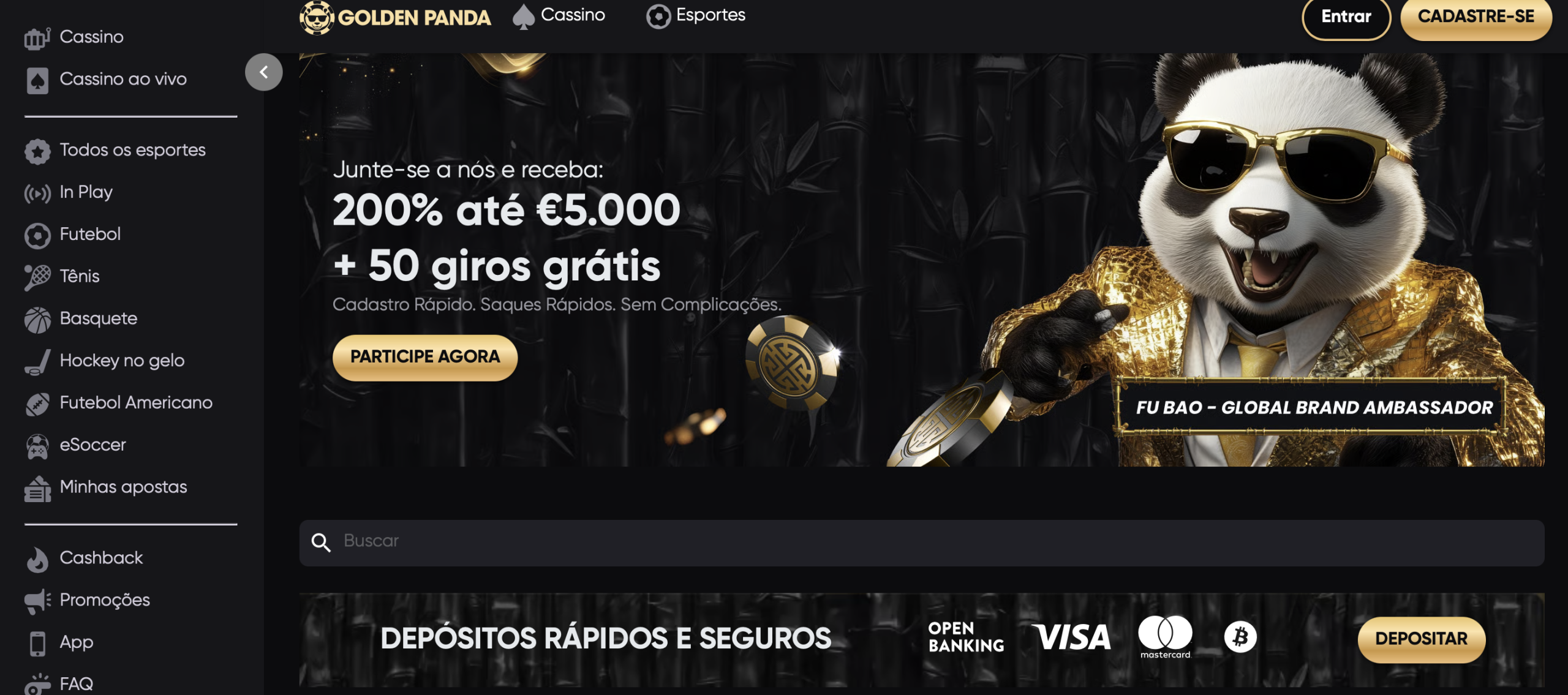 .Golden Panda: Casino y apuestas deportivas en una sola plataforma